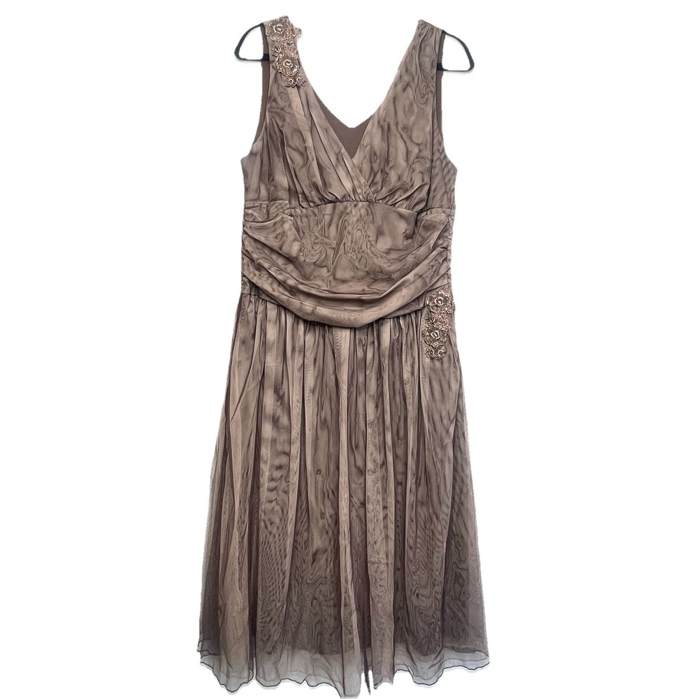 Vtg Torrid Brown Tulle Fit and Flare Dress‎ Size 14 - Picture 15 of 16